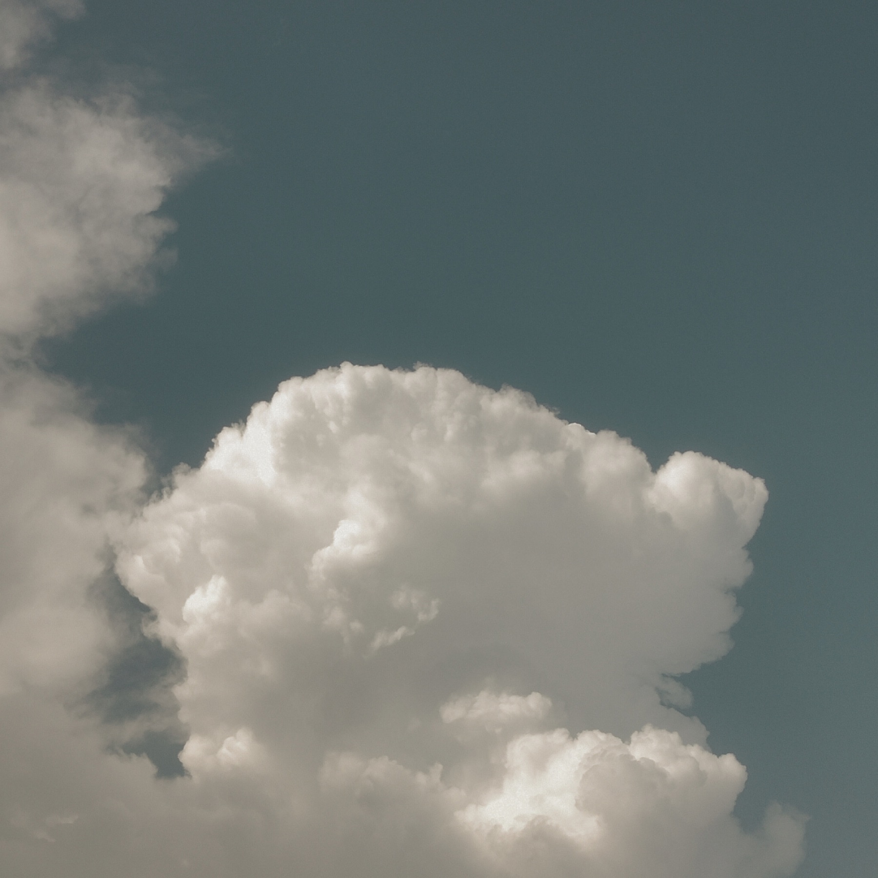 A large cloud against a grey-blue sky